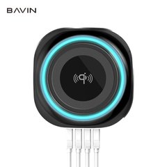 Бездротова зарядка Bavin + 4 порта USB Black