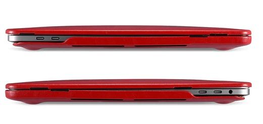 Кожаный чехол для MacBook Pro 13 (2016-2020) iCarer Vintage Leather Protective Case Red