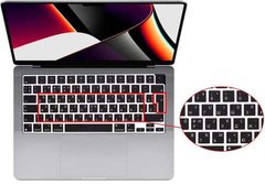 Silicone keyboard overlays for MacBook Pro 16.2" (A2485, A2780) 2021 / 2023 with letters EU