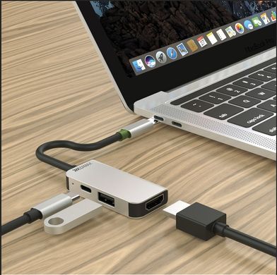 USB Type-C HUB ZAMAX 3 in 1 Type-C to HDMI + USB 3.0 + PD Multifunction Adapter
