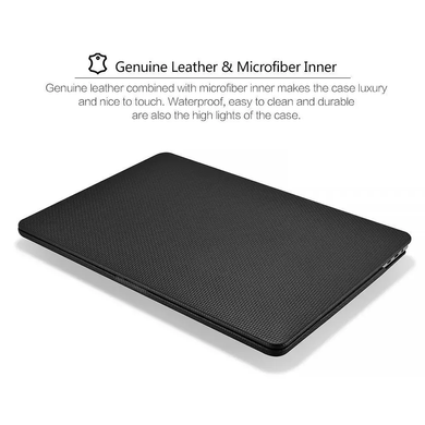 Шкіряний чохол для MacBook Pro 13" (2016-2020) iCarer Real Leather Woven Pattern Series Case Black
