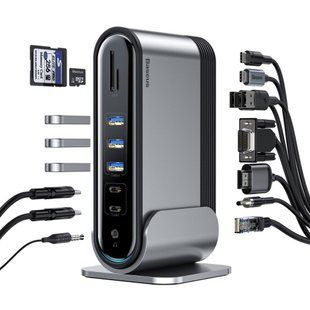 Baseus Working Station Three-Screen Multifunctional Type-C HUB Adapter