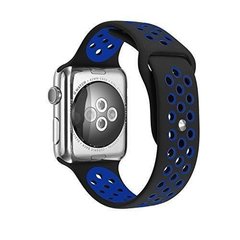 Ремешок для Apple Watch 45/44/42 mm Black/Blue Sport Band – M/L