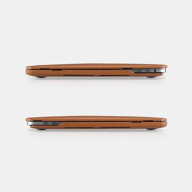 Кожаный чехол для MacBook Pro 13" (2016-2020) iCarer Real Leather Woven Pattern Series Case Brown