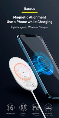 Baseus Light Magnetic Wireless Charger for iPhone 13/12 Black