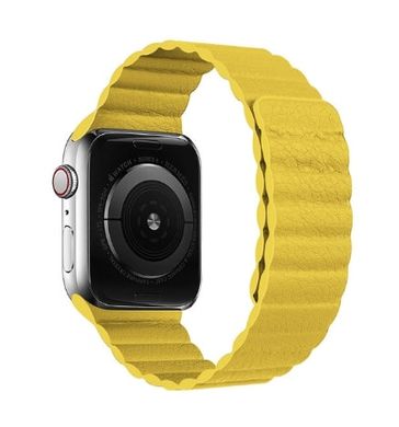 Ремінець Leather Link для Apple Watch 45/44/42 mm Yellow