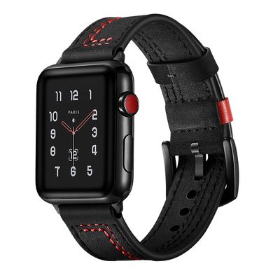 Leather Loop 7-Design for Apple Watch 42/44 /45 mm Black