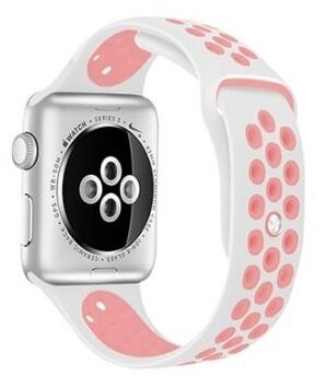 Ремешок для Apple Watch 45/44/42 mm White/Pink Nike Sport Band