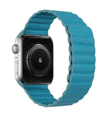Leather Link for Apple Watch 45/44/42 mm Blue