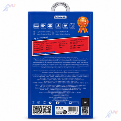 copy_Захисне скло для Apple iPhone 16 Remax Blue GL-27 3D Full Screen 9H 0.3 мм 4-шарове олеофобне Black