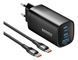 Зарядний пристрій 65W ASOMETECH GaN, 2&times;USB-C + USB-A, EU (чорний) &mdash; RCE-6501 фото 3