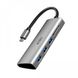 USB Type C Хаб WiWU Alpha 532ST 5 в 1 3*USB3.0 TF/ST Card Reader фото 3
