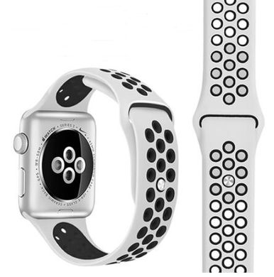 Ремінець для Apple Watch 45/44/42 mm White/Black Nike Sport Band
