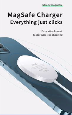 Бездротова зарядка для iPhone WiWU Magnetic Wireless Charger 15W