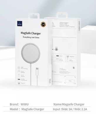 Бездротова зарядка для iPhone WiWU Magnetic Wireless Charger 15W
