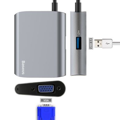 Переходник Baseus Adapter Enjoyment USB-C to VGA + USB 3.0 HUB