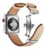 Шкіряний ремінець із застібкою-метеликом для Apple Watch 45/44/42 mm Beige