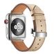 Шкіряний ремінець із застібкою-метеликом для Apple Watch 45/44/42 mm Beige фото 3