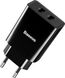 Мережевий зарядний пристрій Baseus Speed ​​Mini Dual U Charger 10.5W (EU) (CCFS-R01) - Black фото 1