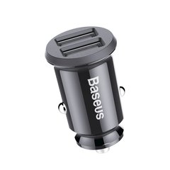Автомобильное зарядное устройство Baseus Grain Car Charger 3.1A dual-USB Black