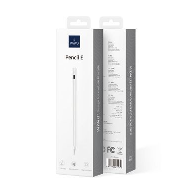 Стилус для iPad з Palm Rejection WiWU, USB-C, білий &mdash; Pencil E A02