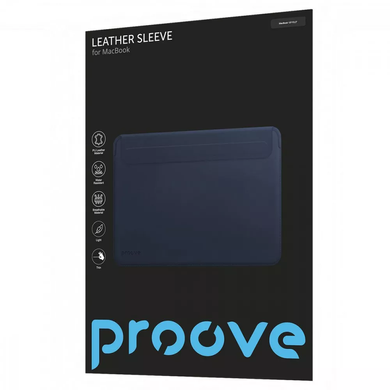 Чохол-конверт для MacBook 13,6"/14,2" Proove Leather Sleeve &mdash; Чорний