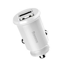 Автомобильное зарядное устройство Baseus Grain Car Charger 3.1A dual-USB White