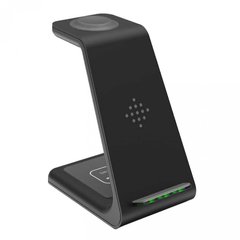 Бездротова зарядка 3 в 1 Wireless Charging Station T3 15W (iPhone+Apple Watch+AirPods) Black