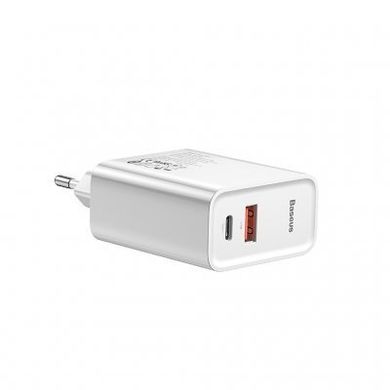 Зарядное устройство Baseus Speed PPS Quick charger USB + Type C QC 3.0 30W White