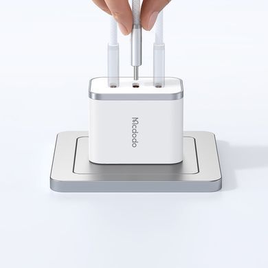 Кабель USB-C &mdash; USB-C 240W Mcdodo Cab Luma Air, тонкі конектори, 1,8 м, білий &mdash; CA-7083