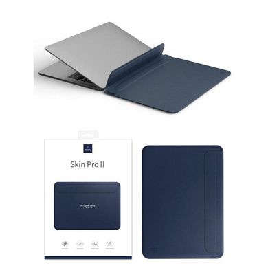 WIWU Skin Pro II PU Leather Sleeve for MacBook Pro / Air 13.3" (Navy Blue)