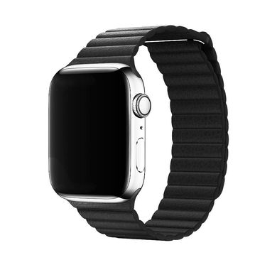 Ремешок для Apple Watch 45/44/42 mm Leather Loop Black