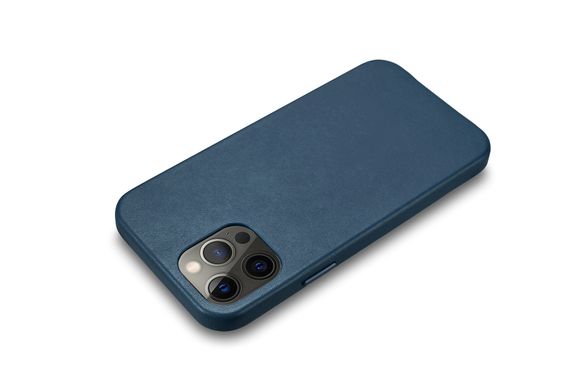 Leather Case iCarer for iPhone 12 Pro Max - Blue
