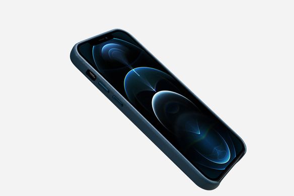 Чехол кожаный iCarer для iPhone 12 Pro Max - Blue