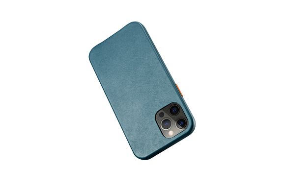 Чехол кожаный iCarer для iPhone 12 Pro Max - Blue