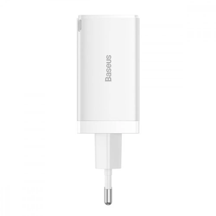 Мережевий зарядний пристрій Baseus GaN5 Pro Fast Charger 65W (2 Type-C + USB) + кабель Type-C to Type-C 100W (1m) &mdash; Білий