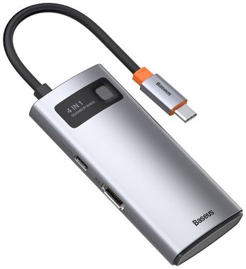 USB- Type C хаб 4 in 1 Baseus Metal Gleam Series USB-C to USB 3.0 + USB 2.0 + HDMI + PD