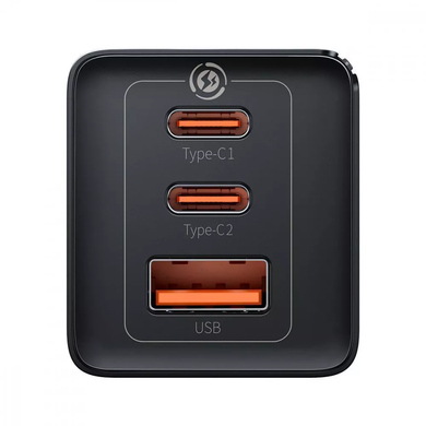 Мережевий зарядний пристрій Baseus GaN5 Pro Fast Charger 65W (2 Type-C + USB) + кабель Type-C to Type-C 100W (1m) &mdash; Білий