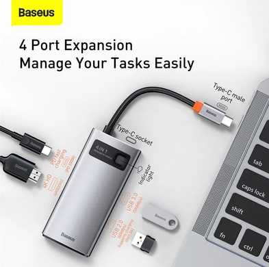 Baseus Metal Gleam Series USB-C to USB 3.0 + USB 2.0 + HDMI + PD