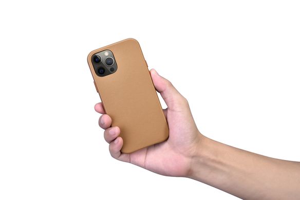 Чехол кожаный iCarer для iPhone 12 Pro Max - Brown