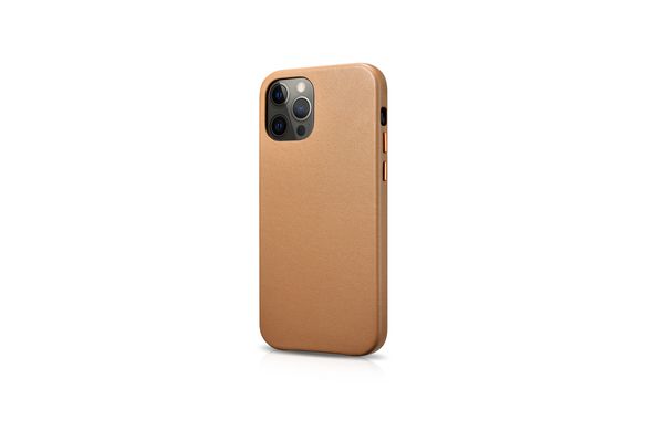 Leather Case iCarer for iPhone 12 Pro Max - Brown