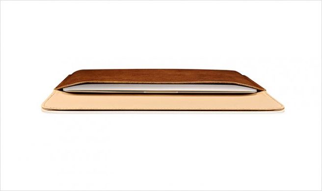 Чехол папка iCarer Genuine Leather Sleeve for MacBook Air М2 13.6" Brown