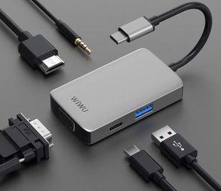 WIWU Alpha 5 в 1 Type C Hub 513HVP