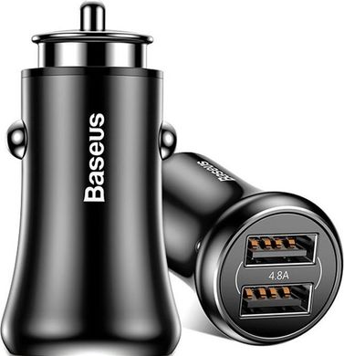 Автомобильное зарядное устройство Baseus Gentleman 4.8A Dual-USB Car Charger Black (CCALL-GB01)