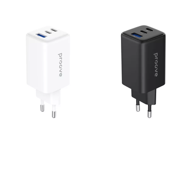 Мережевий зарядний пристрій Proove Pocket GaN 65W (2 Type-C + USB) &mdash; Чорний