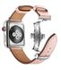 Шкіряний ремінець із застібкою-метеликом для Apple Watch 45/44/42 mm Pink фото 1