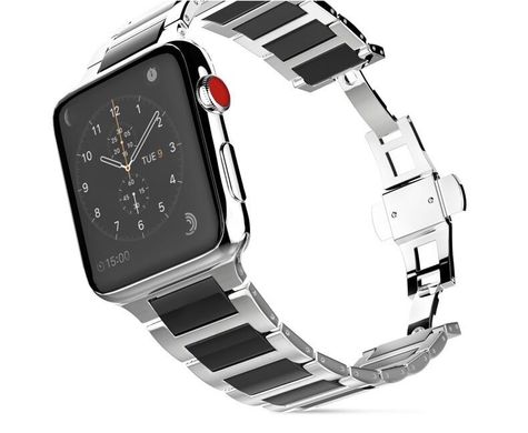 Ceramic Steel Band for Apple Watch 42/44 /45 mm Black