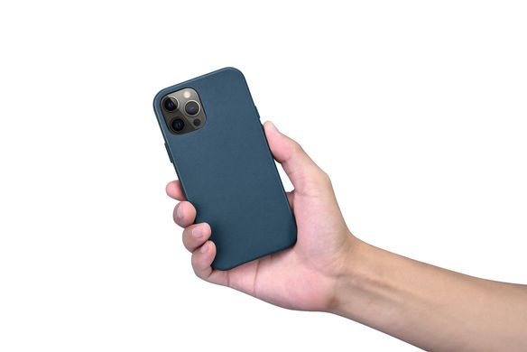 Чехол кожаный iCarer для iPhone 12 Pro - Blue