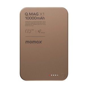 Повербанк Momax Q.Mag X1 10000 мА&middot;год, 20 Вт, магнітний &mdash; пісковий