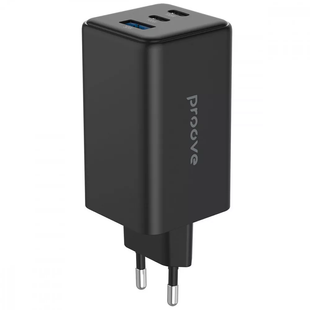 Мережевий зарядний пристрій Proove Pocket GaN Max 100W (2 Type-C + USB) &mdash; Чорний